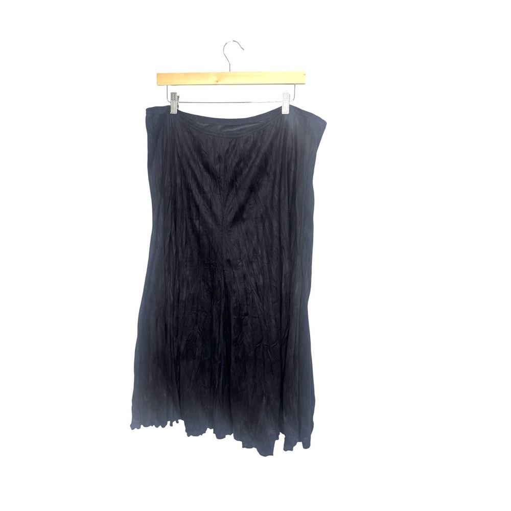 Black Ultra Suede Maxi Skirt 1X Black Pull On Witchy Gothic Grunge Fall Winter